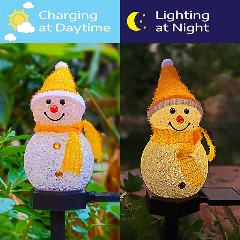 LED Snowman Solar Garden Light - Outdoor Yard Power Stake recension och pris
