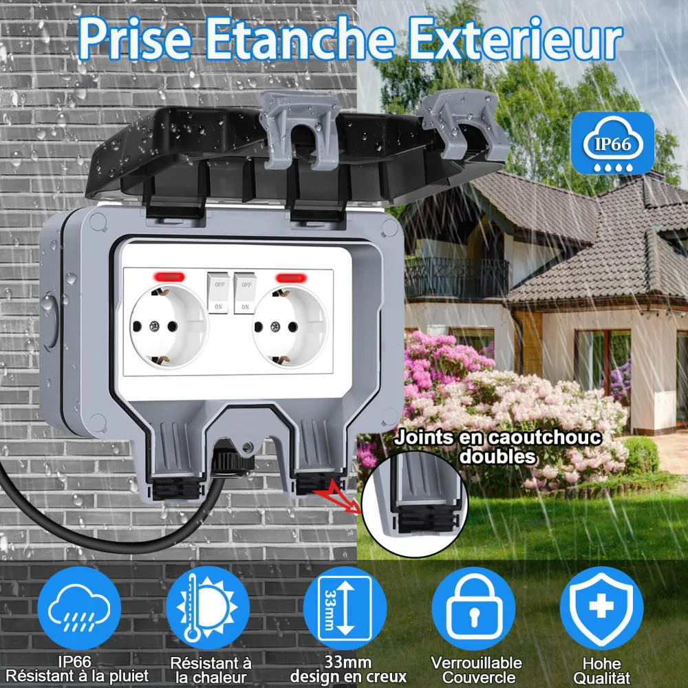 European-Style Outdoor Socket  - Power Switch Outdoor recension och pris
