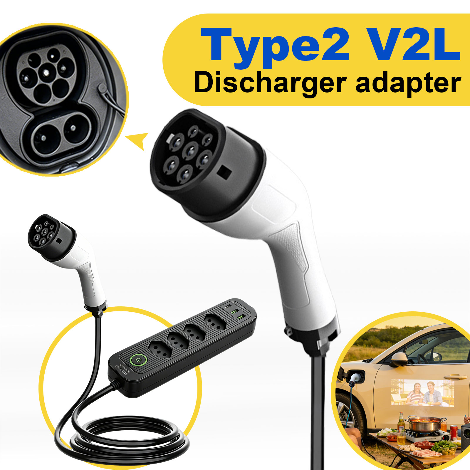 Type2 V2L Discharge Adapter 16 - Outdoor Power Usa recension och pris