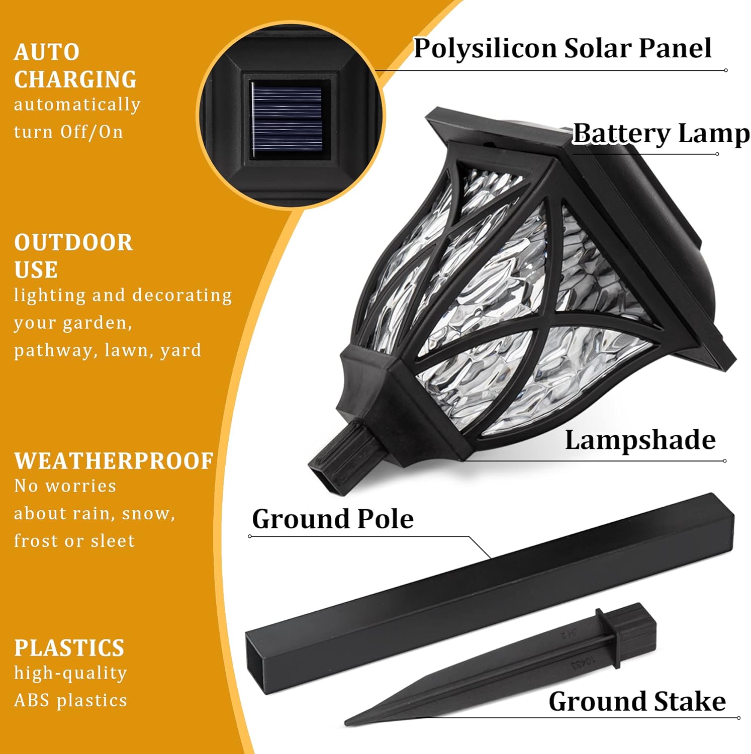 1-8PCS Solar Powered Outdoor G - Outdoor Yard Power Stake recension och pris