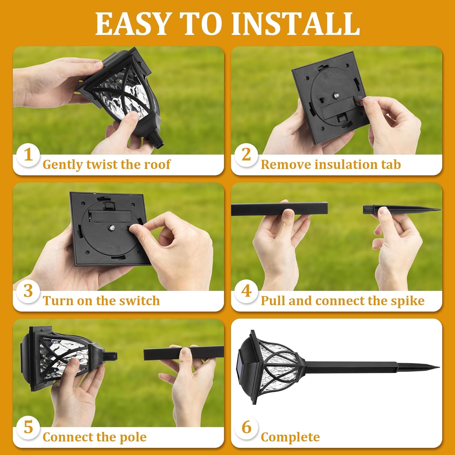 1-8PCS Solar Powered Outdoor G - Outdoor Yard Power Stake recension och pris