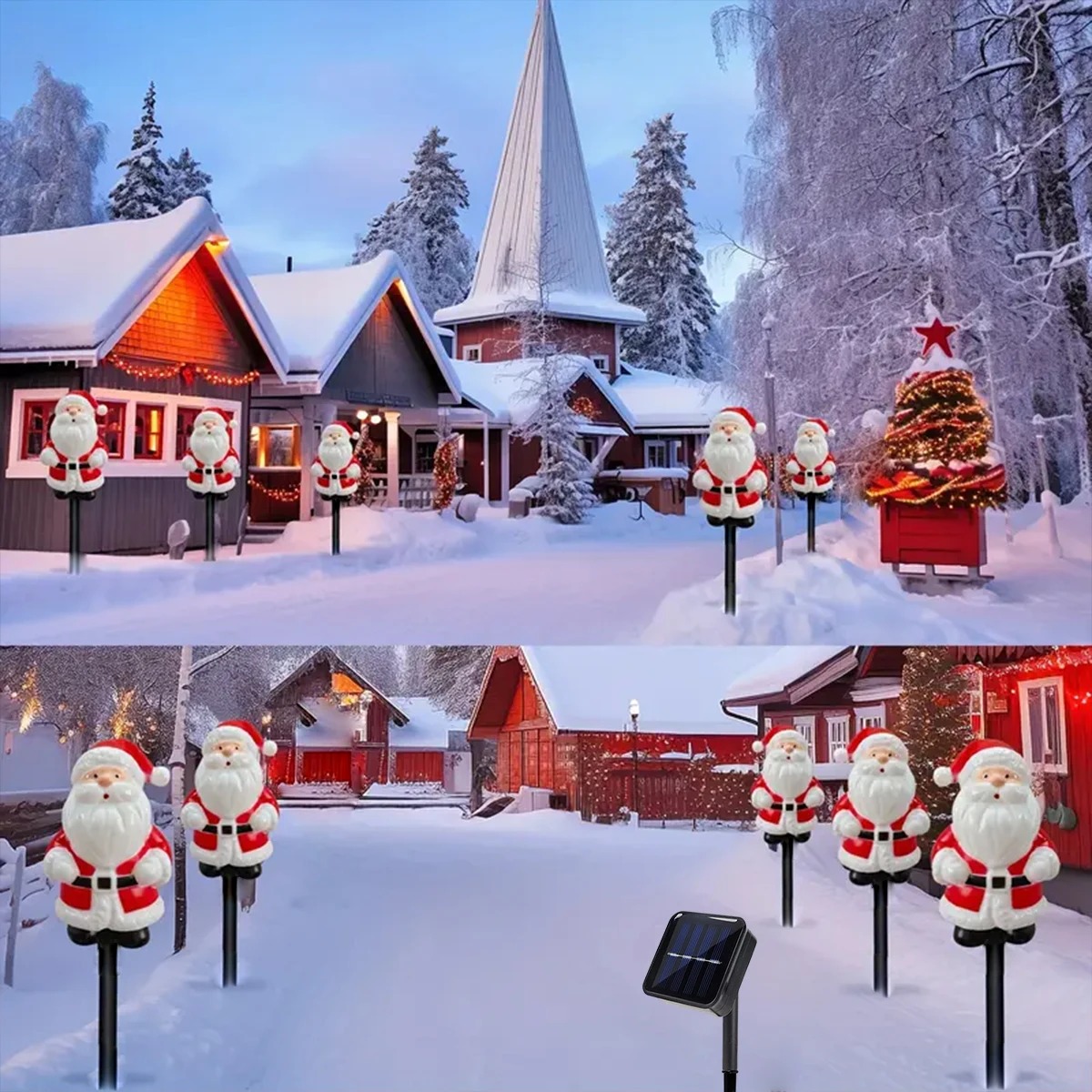 5 Pack Solar Powered Santa LED - Outdoor Yard Power Stake recension och pris