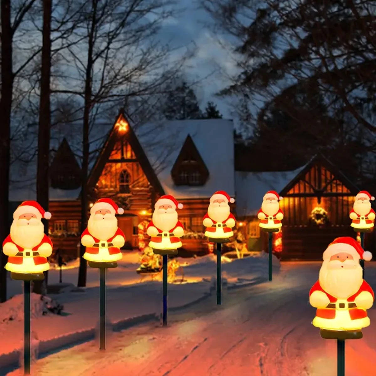 5 Pack Solar Powered Santa LED - Outdoor Yard Power Stake recension och pris