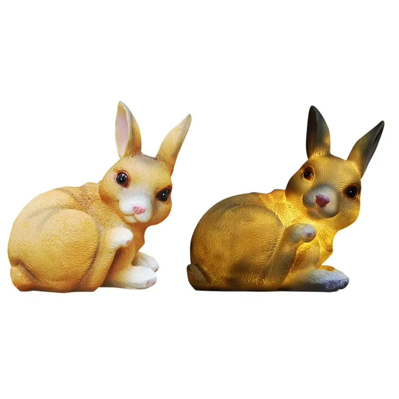Solar Powered Resin Rabbit Gar - Outdoor Yard Power Stake recension och pris