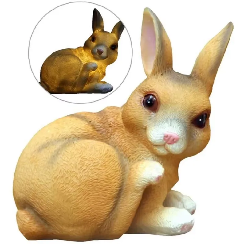 Solar Powered Resin Rabbit Gar - Outdoor Yard Power Stake recension och pris