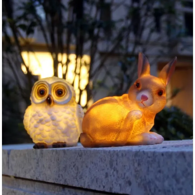 Solar Powered Resin Rabbit Gar - Outdoor Yard Power Stake recension och pris